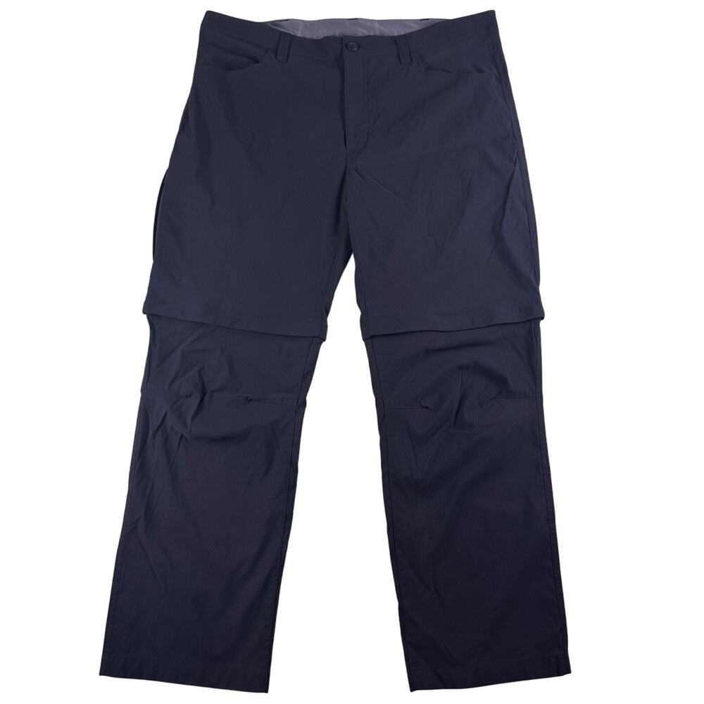 Eddie Bauer Convertible Tech Pants Shorts Men's 40 X 30 Black Lightweight Hiking